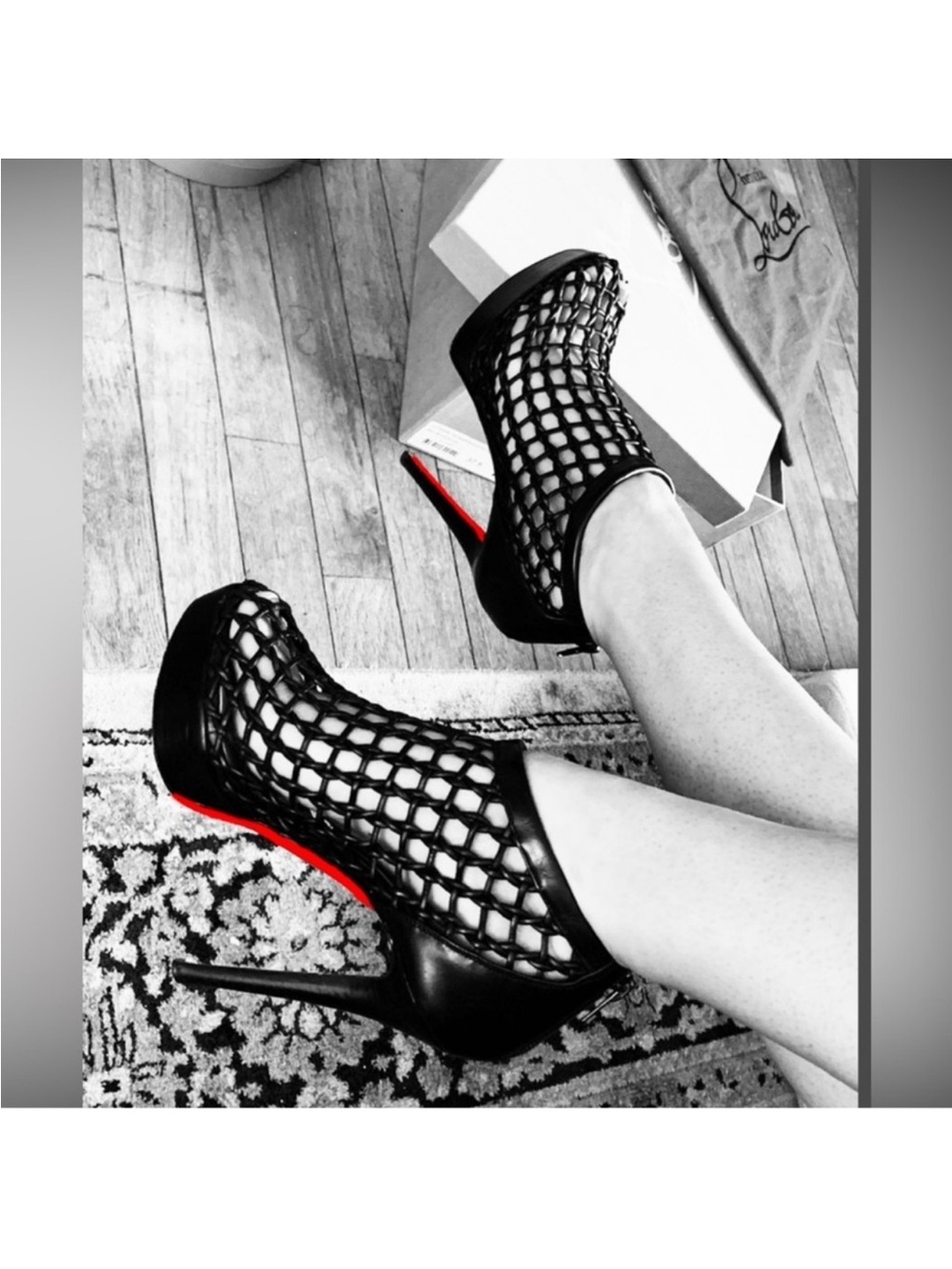 Christian Louboutin Coussin 140 Nappa/Cuoio Heel Cage Booties - Size 37.5
